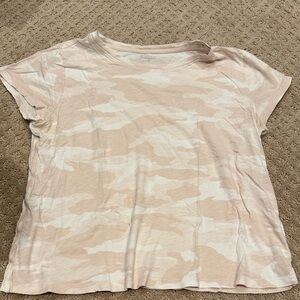 Athleta Beige and White Camouflage Tee